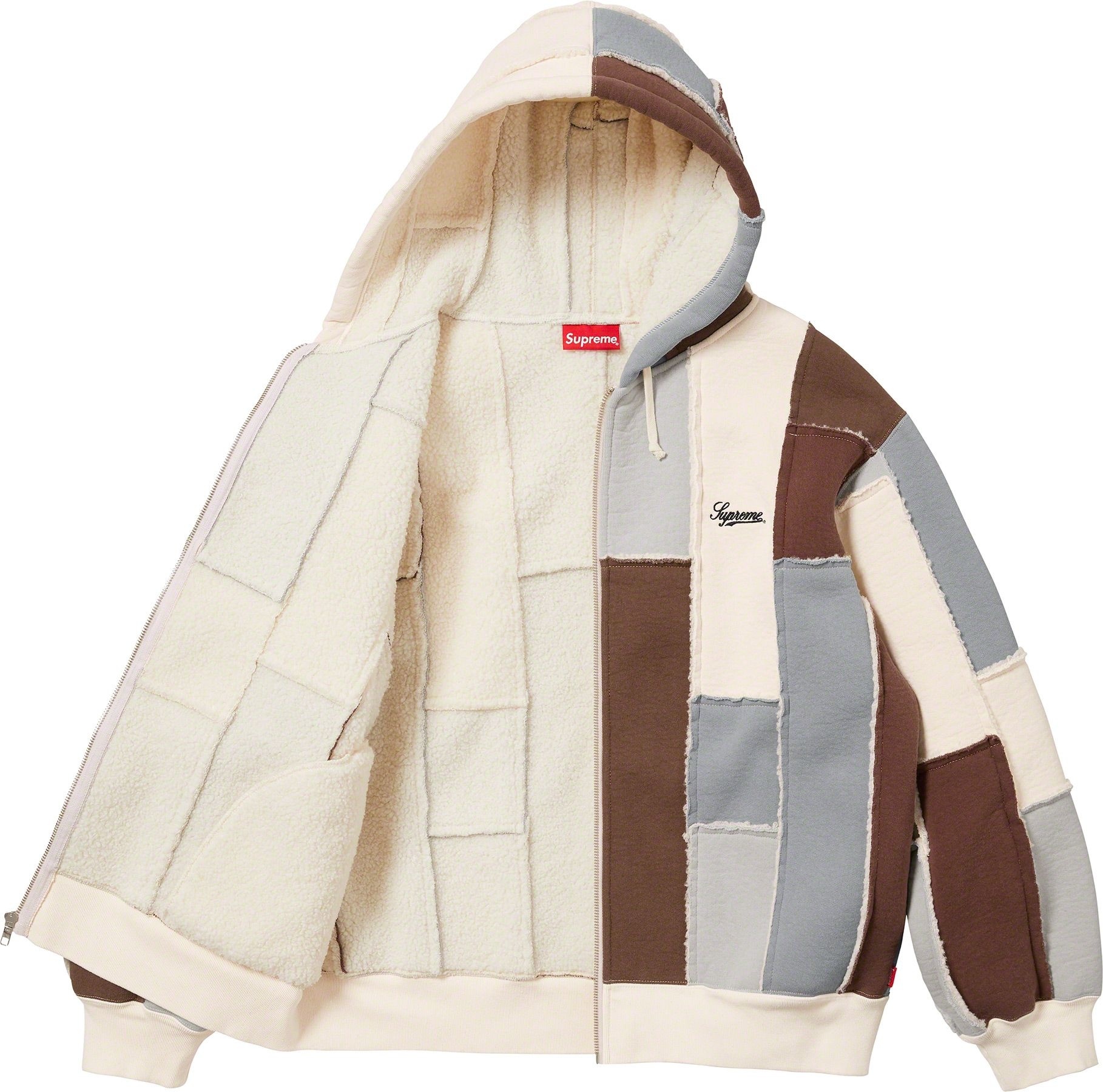 Faux Shearling Zip Up Hooded Sweatshirt view 12